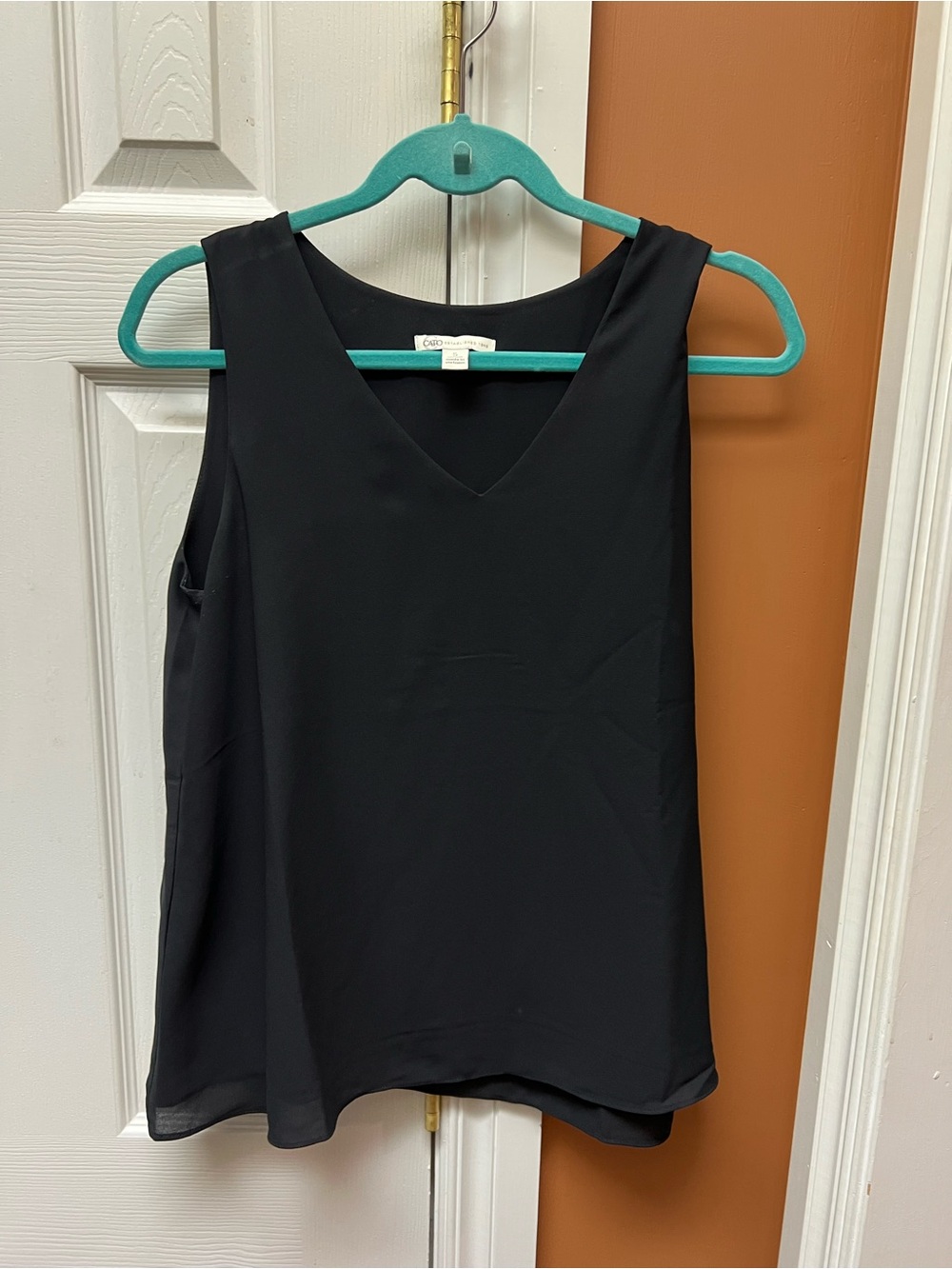 Cato Black V-Neck Sleeveless Top